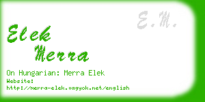 elek merra business card